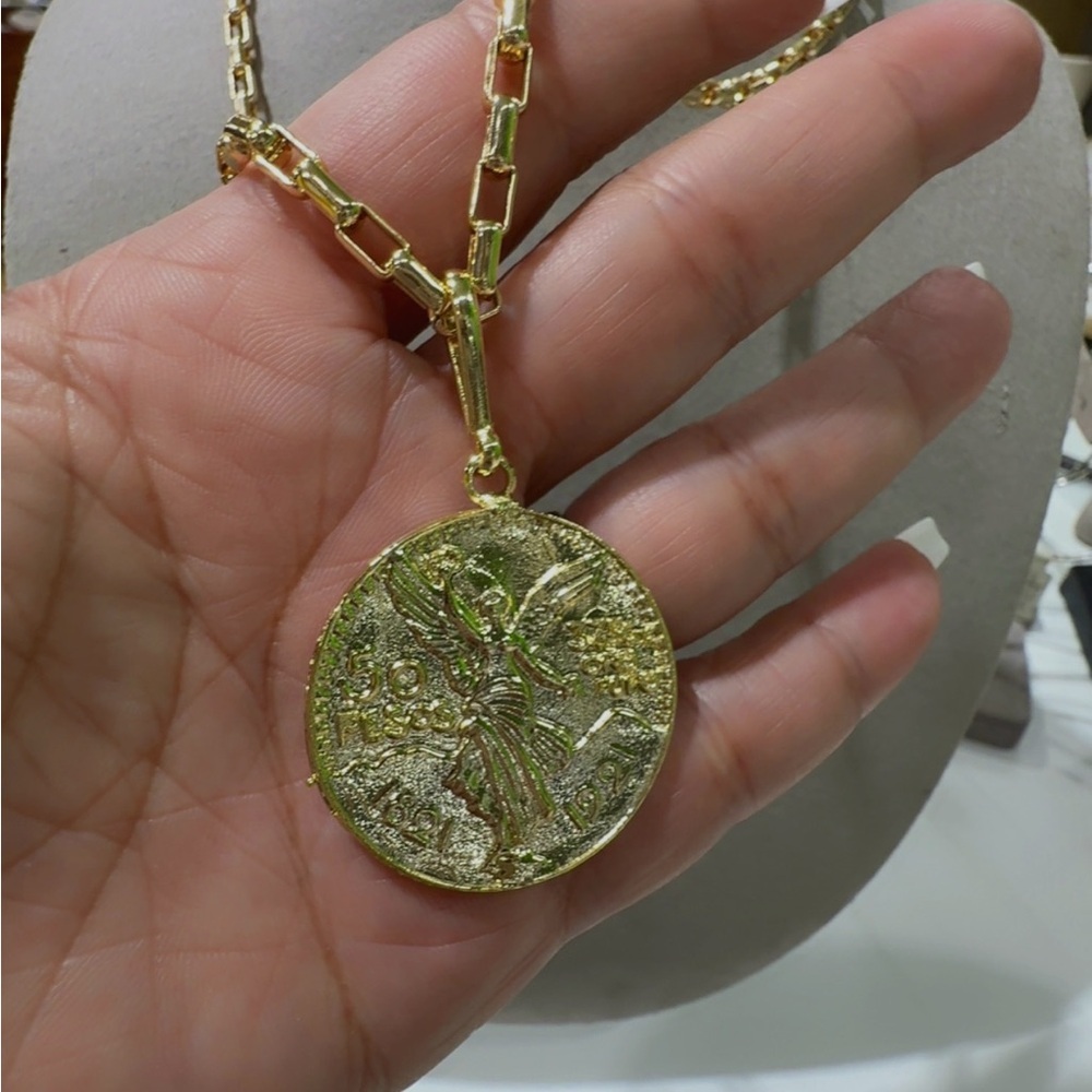 Mexican Centenario Coin Goldfilled Medallion Necklace - Picture 5 of 5